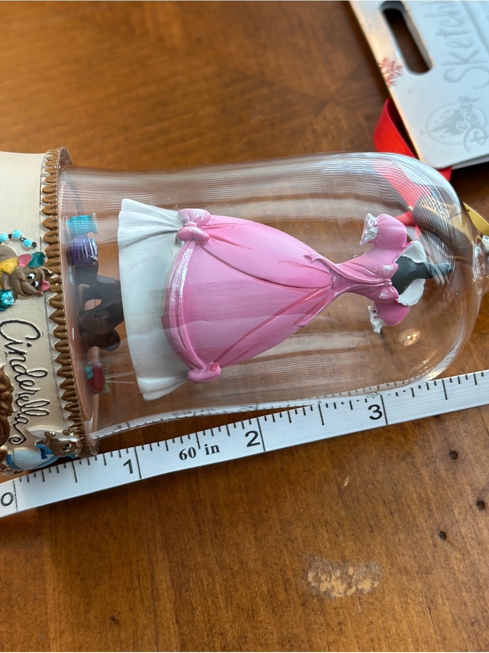 Disney Cinderella’s pink Dress Glass Dome Ornament 70th Anniversary - Picture 8 of 8